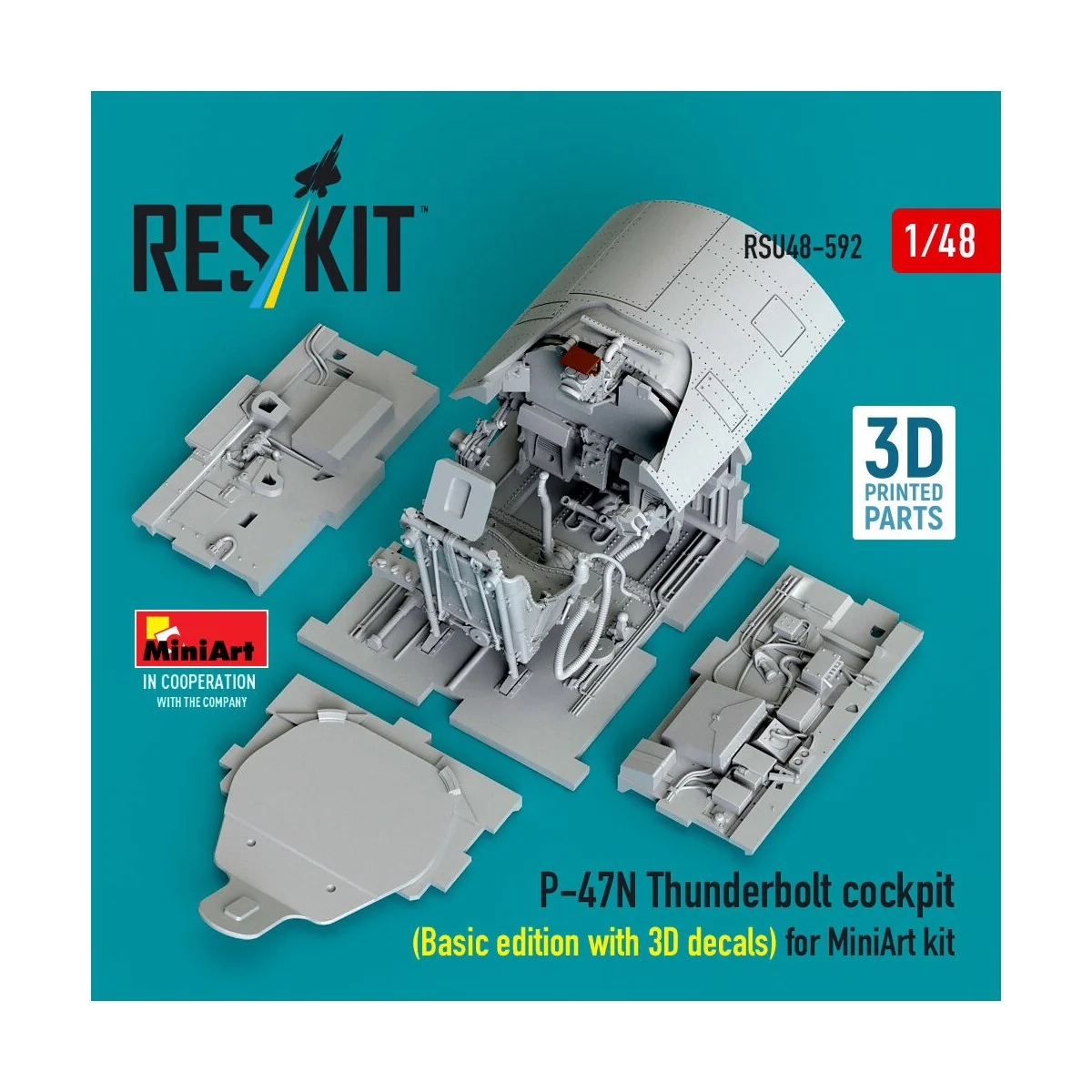 P-47N Thunderbolt cockpit (Basic edition with 3D decals) for MiniAr...