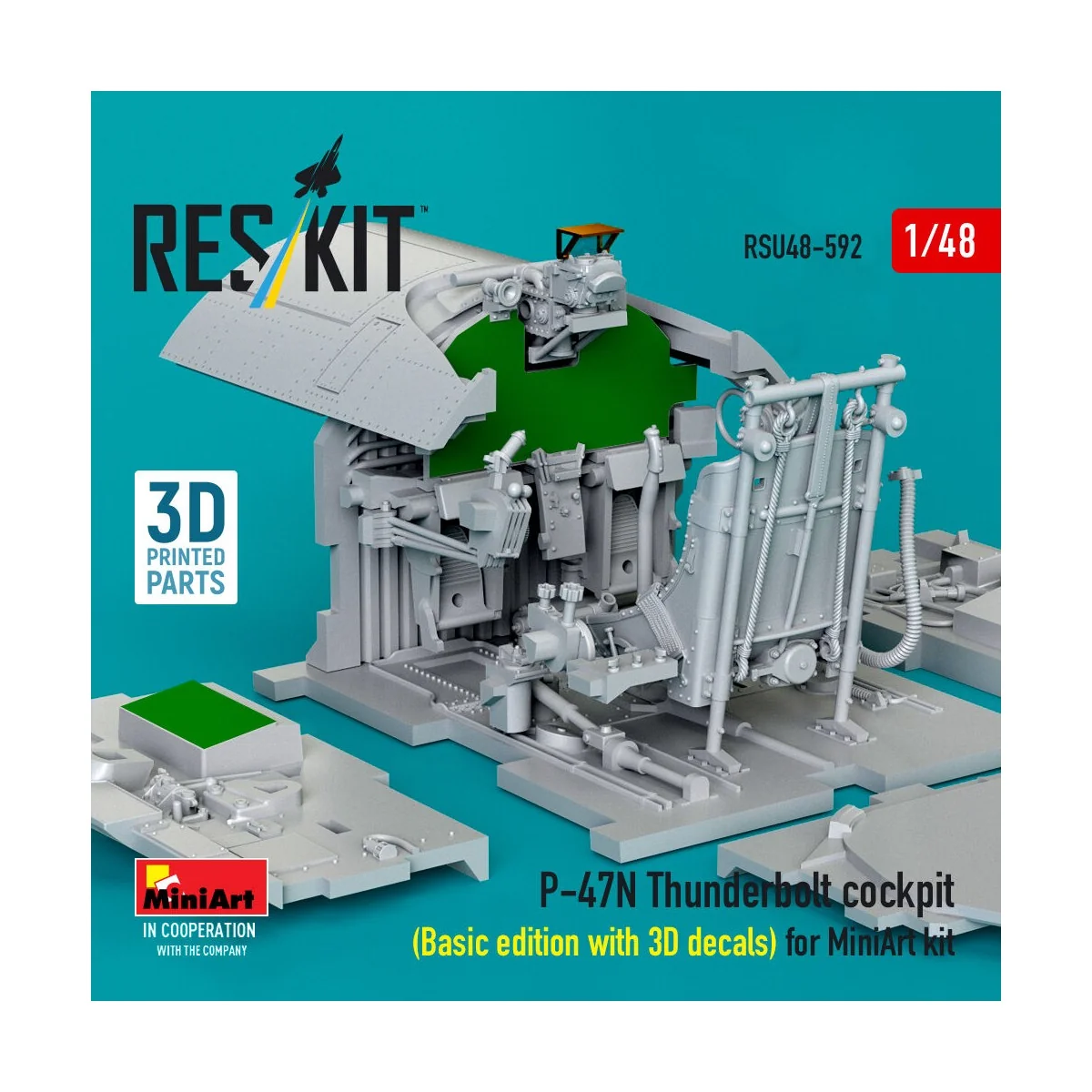 P-47N Thunderbolt cockpit (Basic edition with 3D decals) for MiniAr...