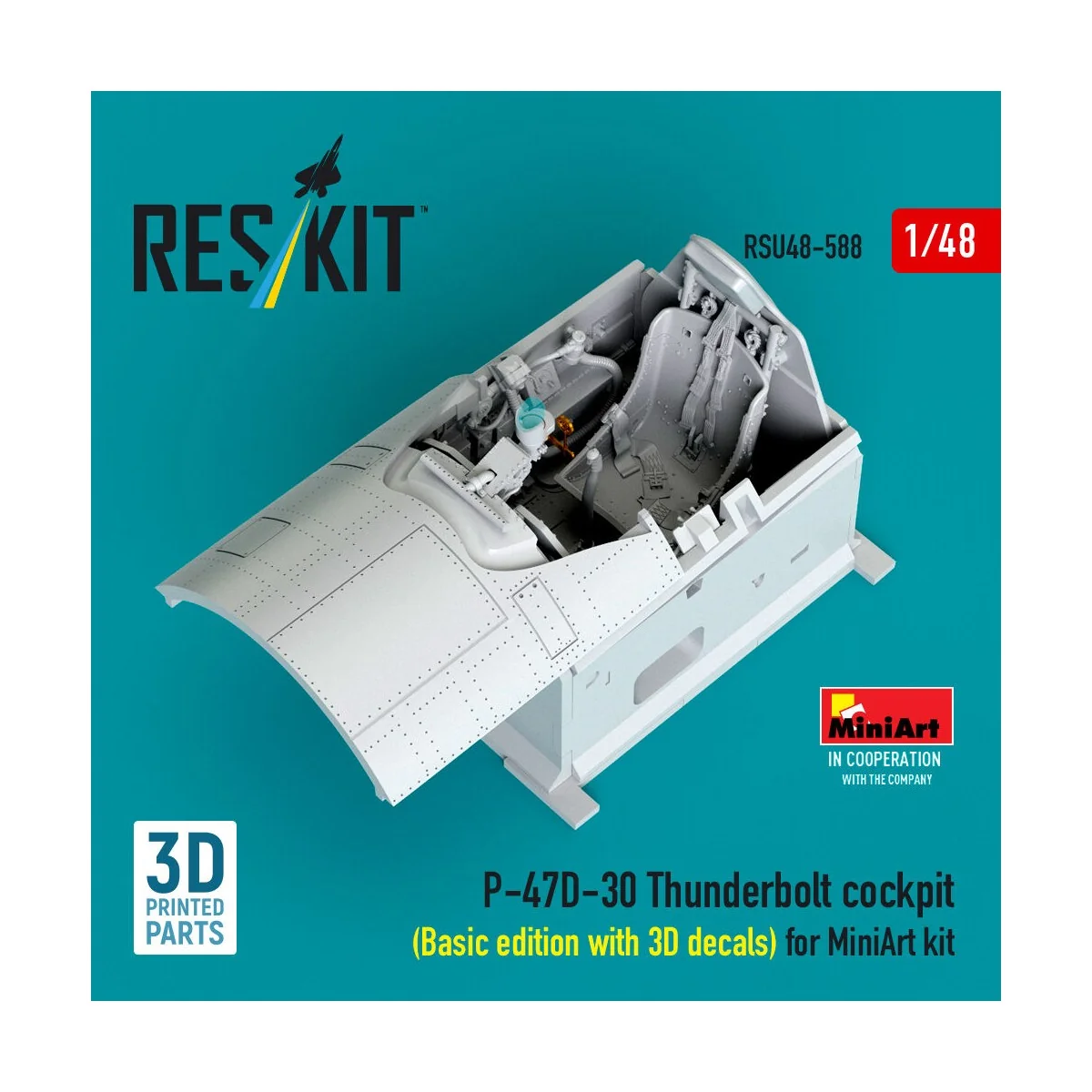 P-47D-30 Thunderbolt cockpit (Basic edition with 3D decals) for Min...