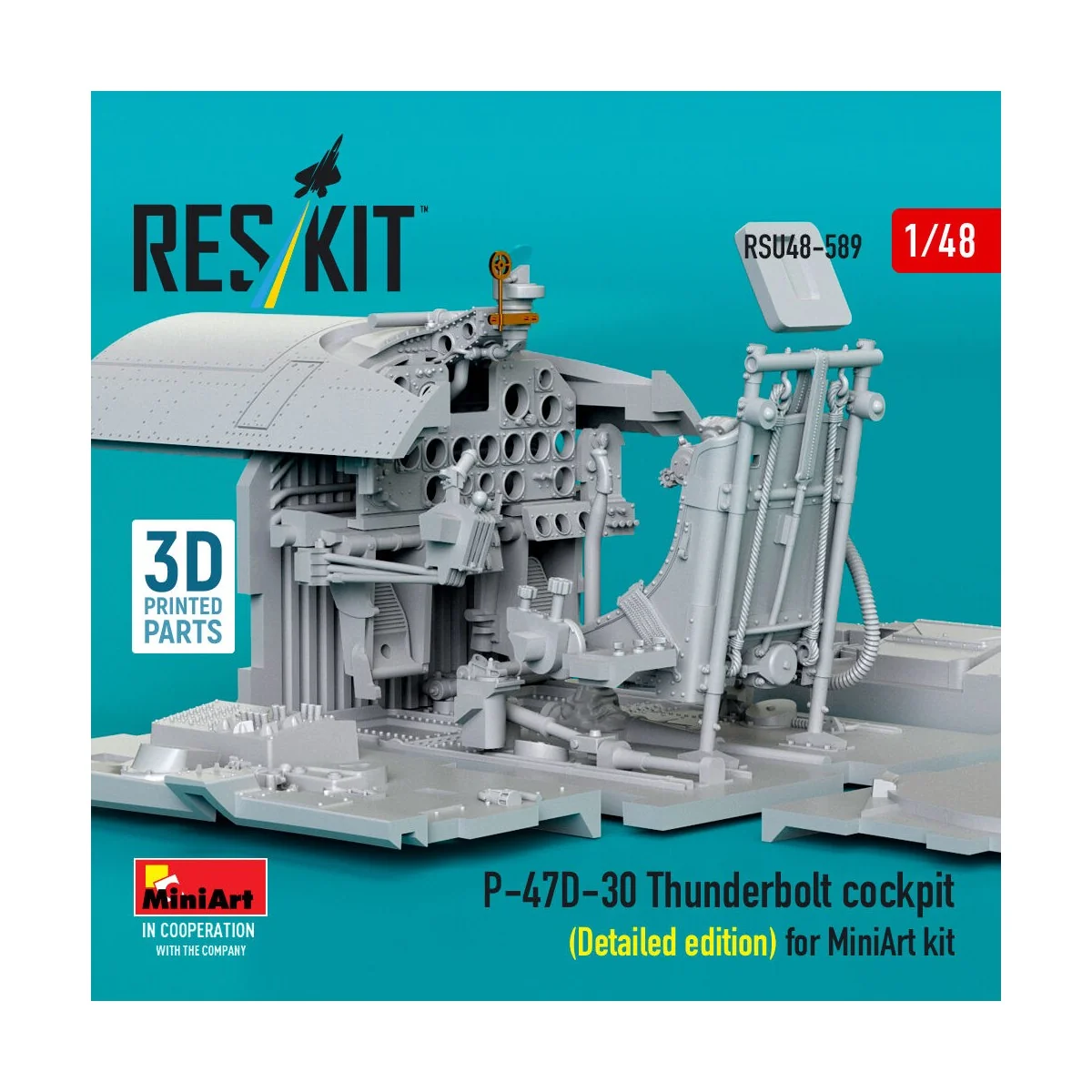 P-47D-30 Thunderbolt cockpit (Detailed edition) for MiniArt kit (3D...