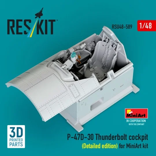 P-47D-30 Thunderbolt cockpit (Detailed edition) for MiniArt kit (3D...
