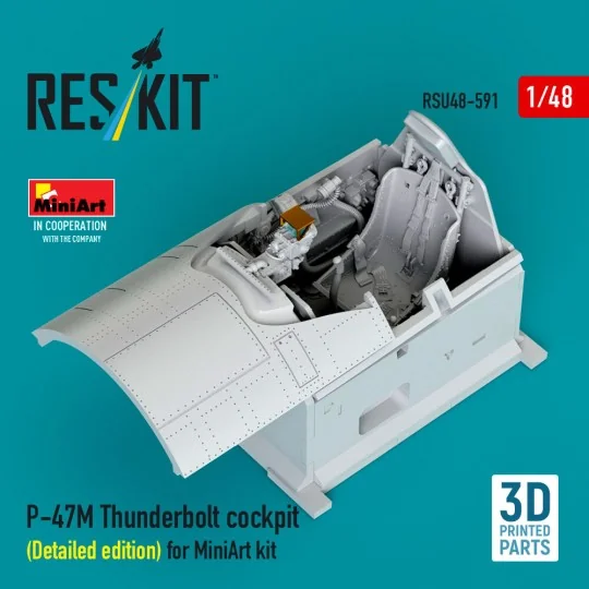 P-47M Thunderbolt cockpit (Detailed edition) for MiniArt kit (3D Pr...