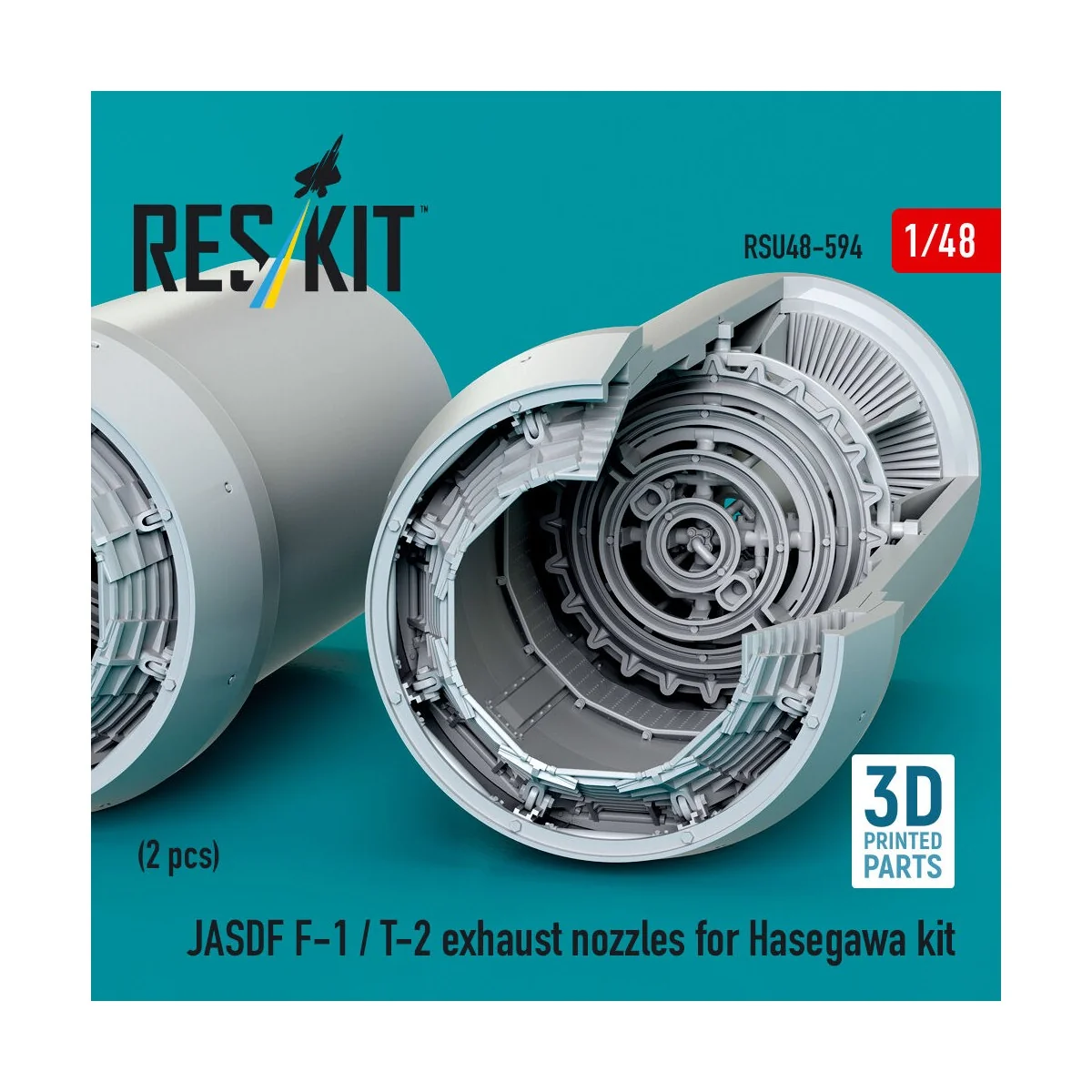 JASDF F-1 / T-2 exhaust nozzles for Hasegawa kit (3D Printed), 1/48... JASDF F-1 / T-2 exhaust nozzles for Hasegawa kit (3D Printed), 1/48...
