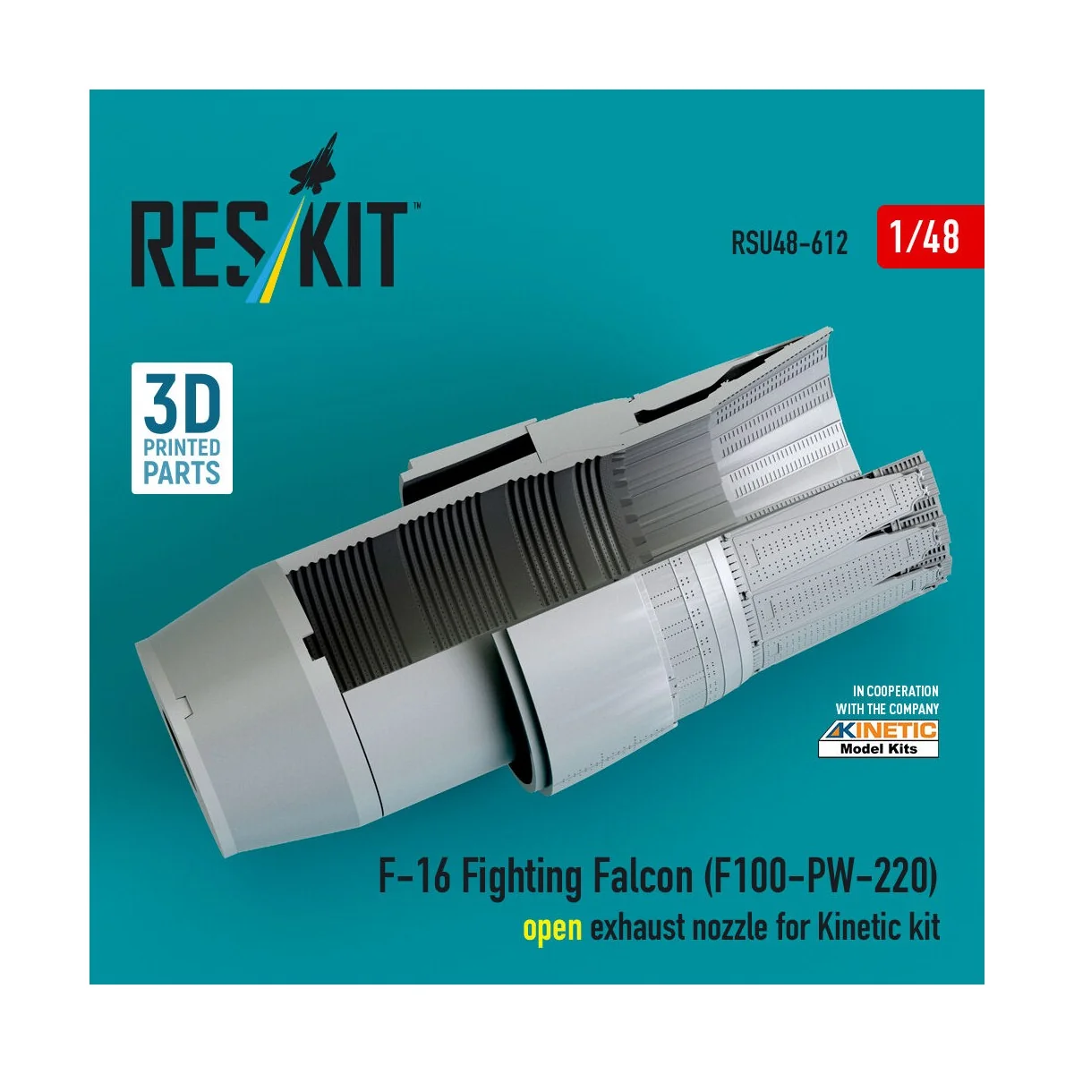 F-16 Fighting Falcon (F100-PW-220) open exhaust nozzle for Kinetic ...