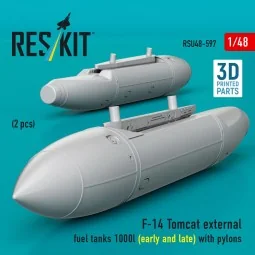 F-14 Tomcat external fuel tanks 1000l (early and late) with pylons ...