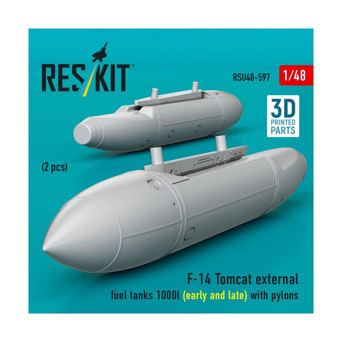 F-14 Tomcat external fuel tanks 1000l (early and late) with pylons ...