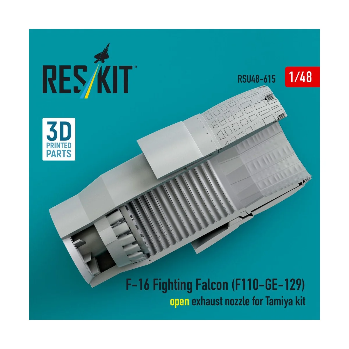 F-16 Fighting Falcon (F110-GE-129) open exhaust nozzle for Tamiya k...