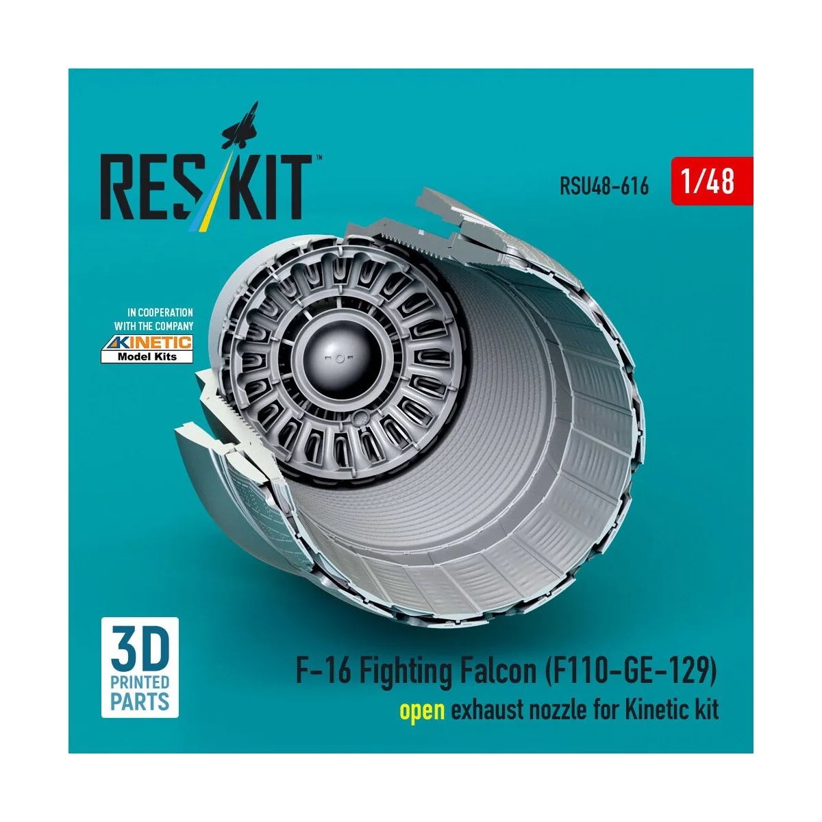 F-16 Fighting Falcon (F110-GE-129) open exhaust nozzle for Kinetic ...