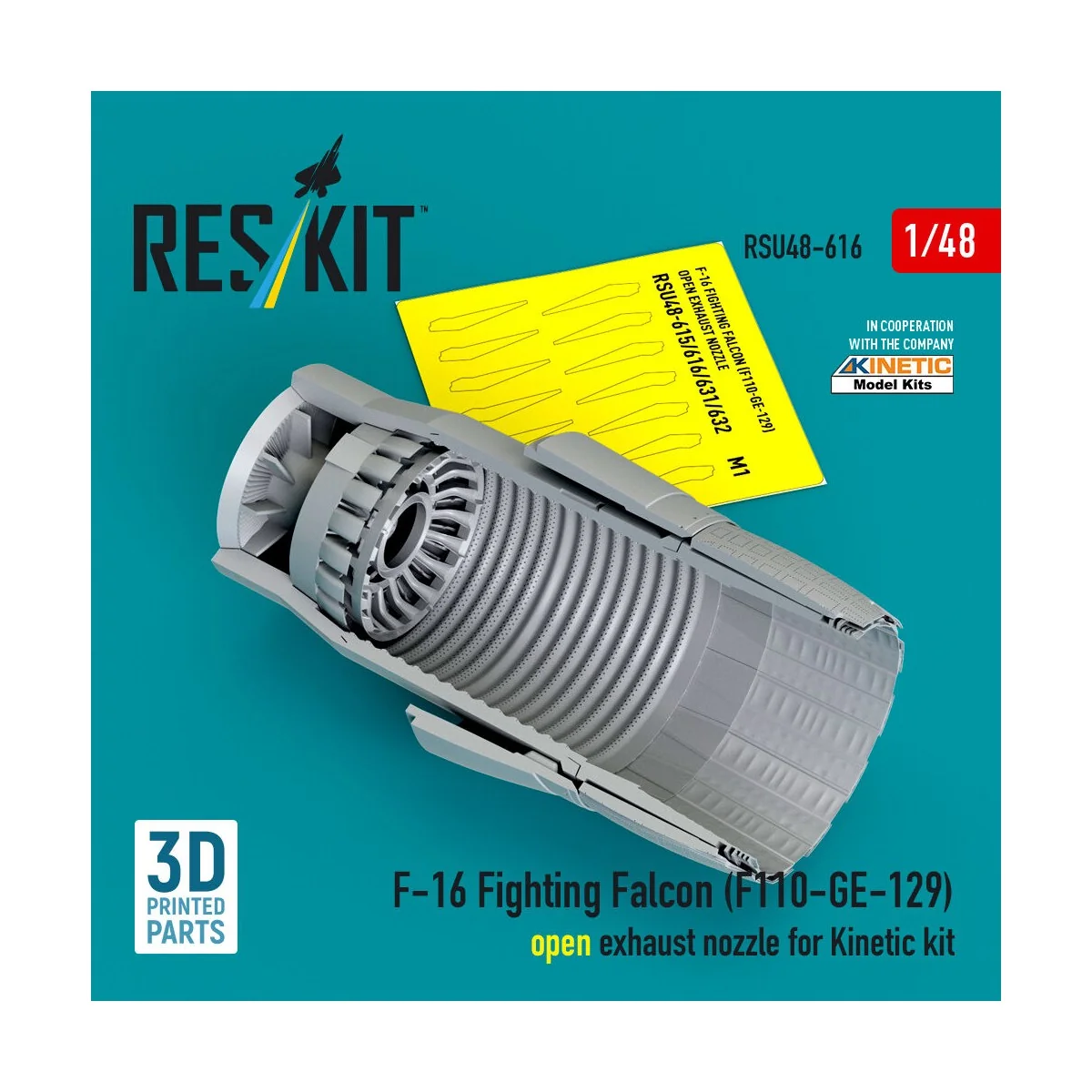 F-16 Fighting Falcon (F110-GE-129) open exhaust nozzle for Kinetic ...