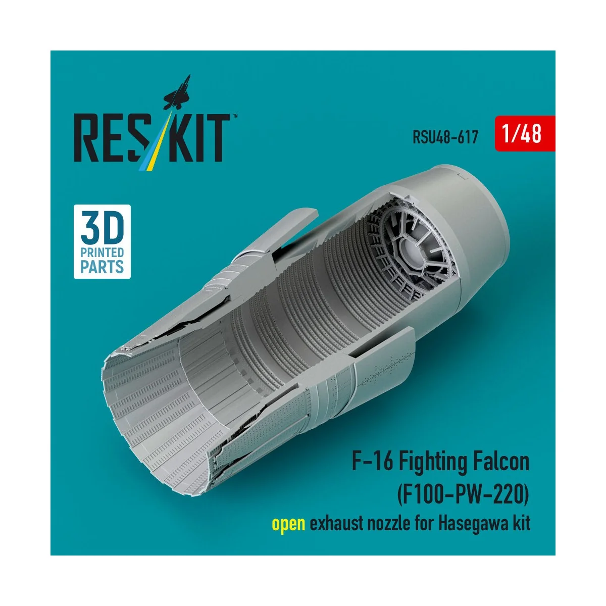 F-16 Fighting Falcon (F100-PW-220) open exhaust nozzle for Hasegawa...