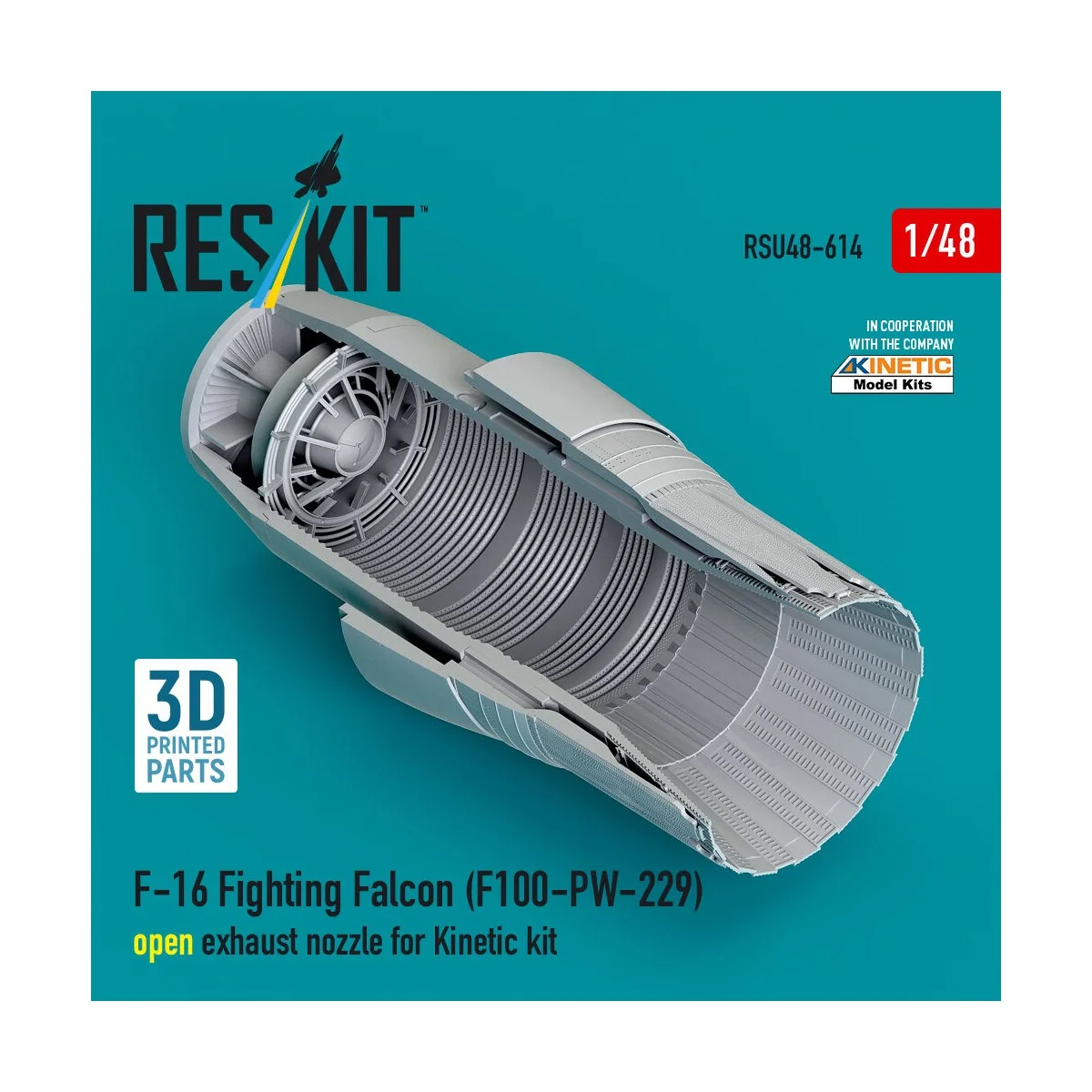 F-16 Fighting Falcon (F100-PW-229) open exhaust nozzle for Kinetic ...