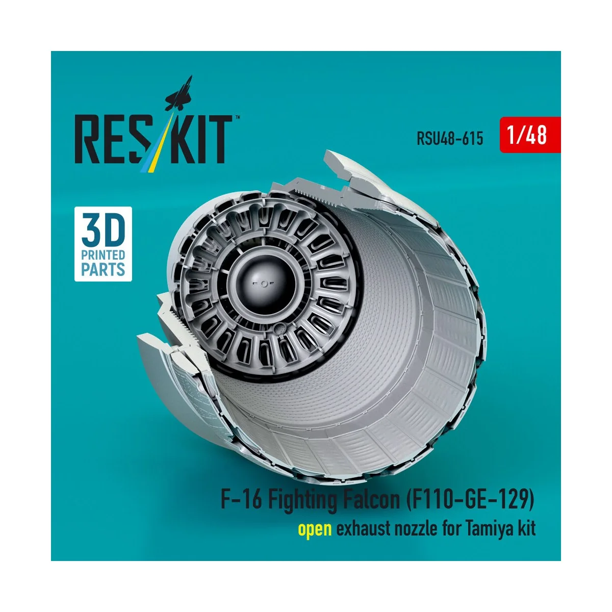 F-16 Fighting Falcon (F110-GE-129) open exhaust nozzle for Tamiya k...