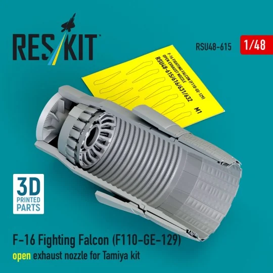 F-16 Fighting Falcon (F110-GE-129) open exhaust nozzle for Tamiya k...