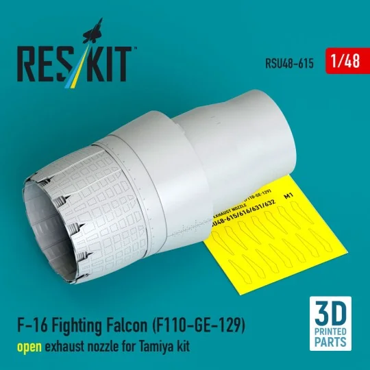 F-16 Fighting Falcon (F110-GE-129) open exhaust nozzle for Tamiya k...