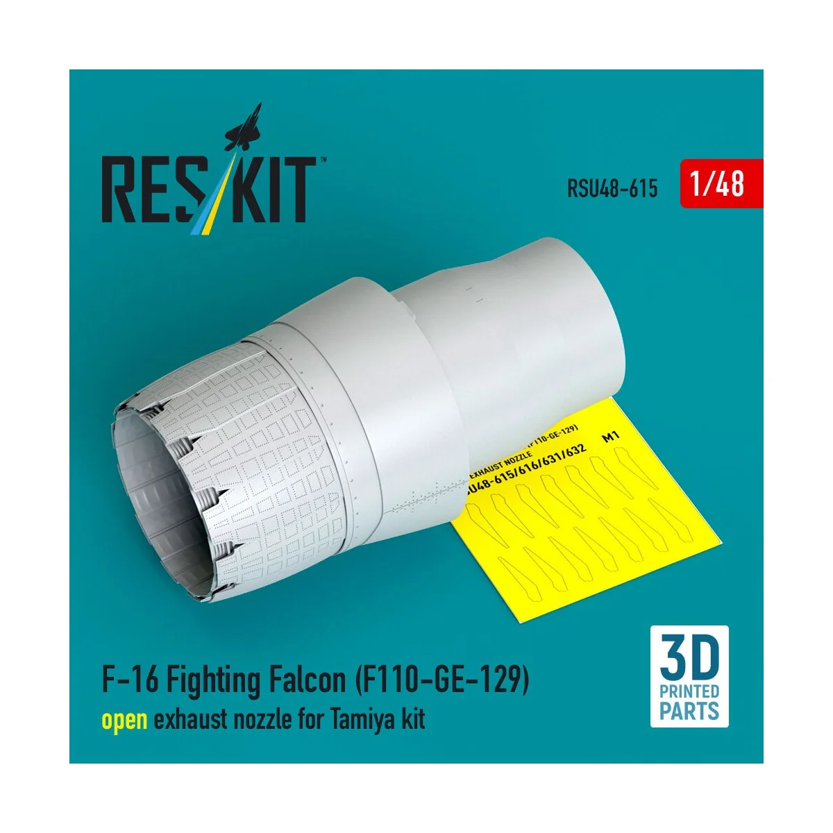 F-16 Fighting Falcon (F110-GE-129) open exhaust nozzle for Tamiya k...