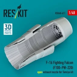 F-16 Fighting Falcon (F100-PW-220) open exhaust nozzle for Tamiya k...