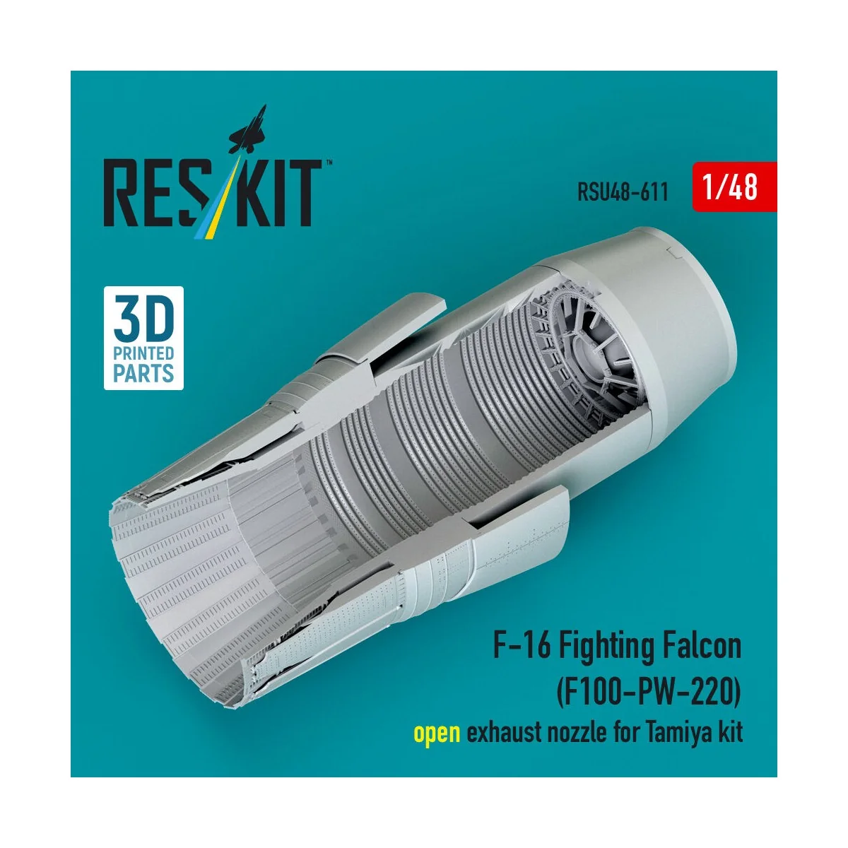 F-16 Fighting Falcon (F100-PW-220) open exhaust nozzle for Tamiya k...