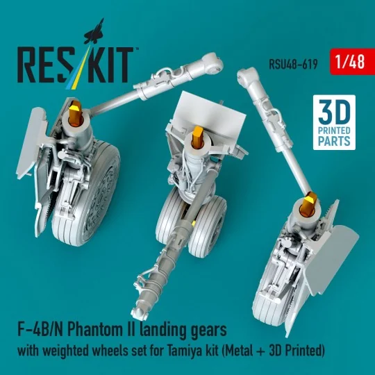 F-4B/N Phantom II landing gears with weighted wheels set for Tamiya...