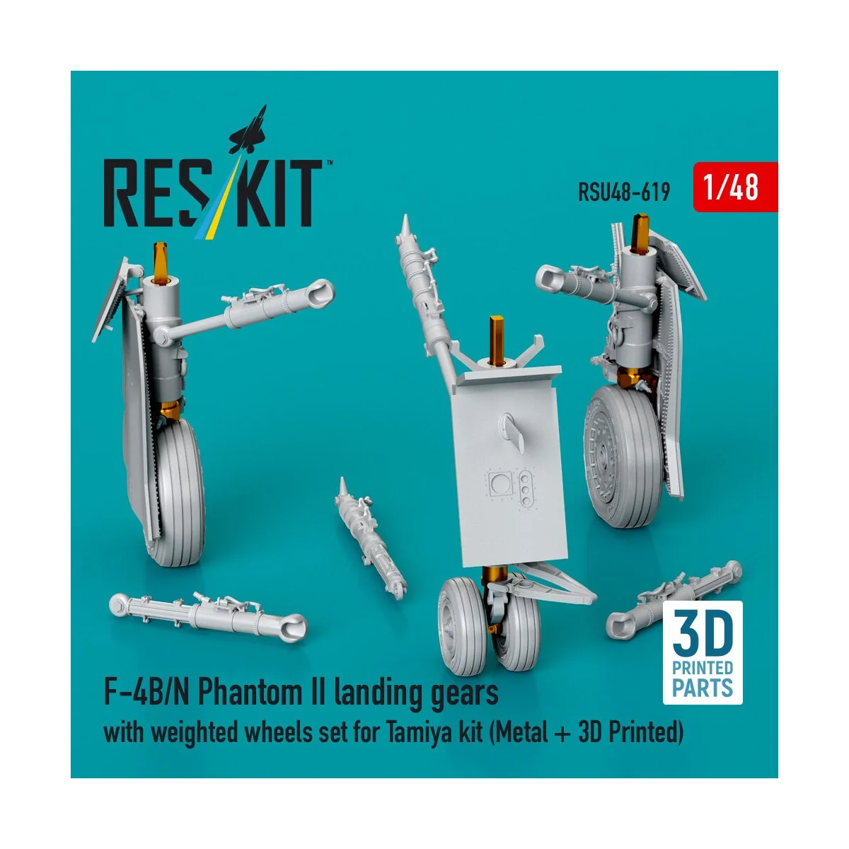 F-4B/N Phantom II landing gears with weighted wheels set for Tamiya... F-4B/N Phantom II landing gears with weighted wheels set for Tamiya...