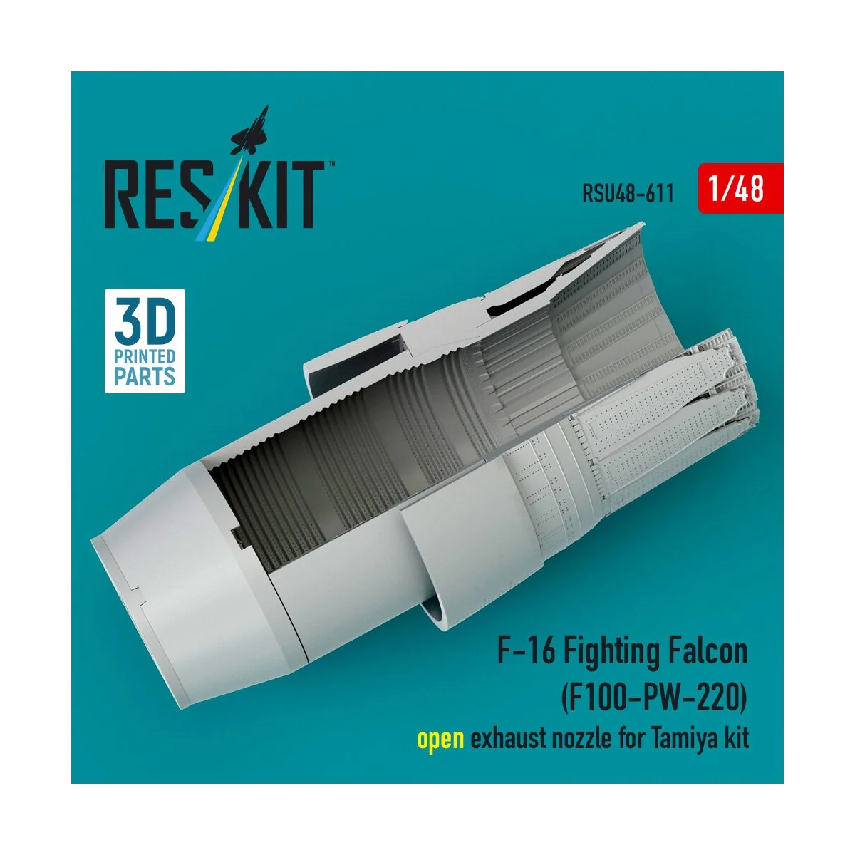 F-16 Fighting Falcon (F100-PW-220) open exhaust nozzle for Tamiya k...
