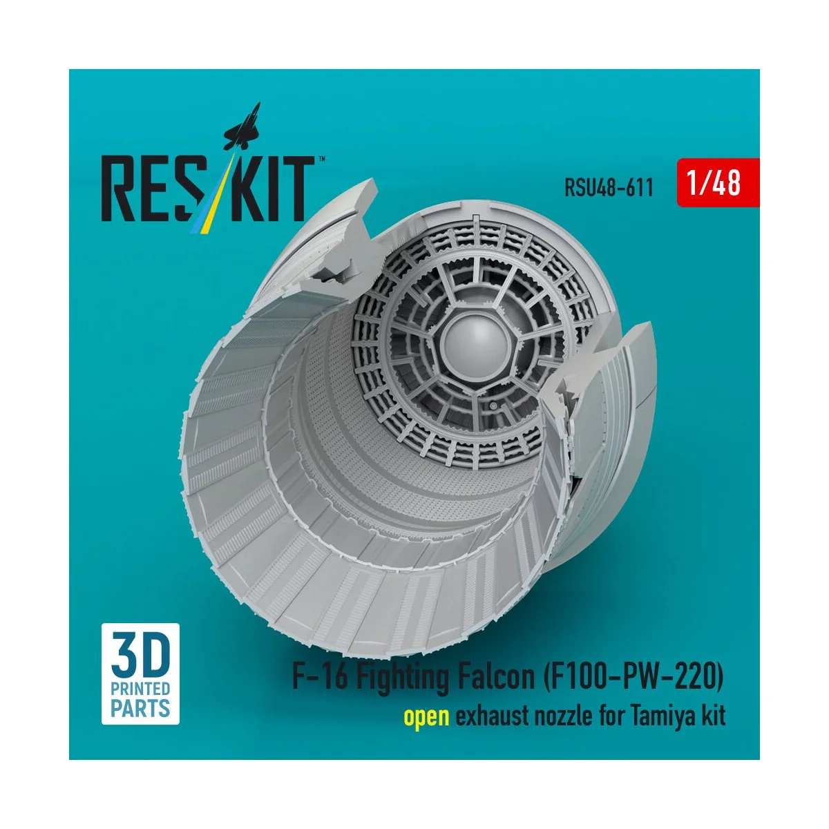 F-16 Fighting Falcon (F100-PW-220) open exhaust nozzle for Tamiya k...