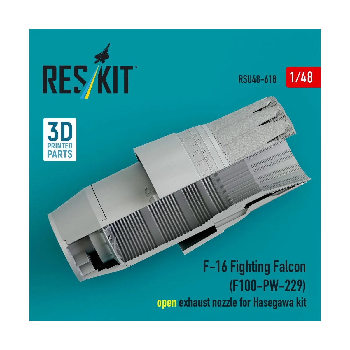 F-16 Fighting Falcon (F100-PW-229) open exhaust nozzle for Hasegawa...