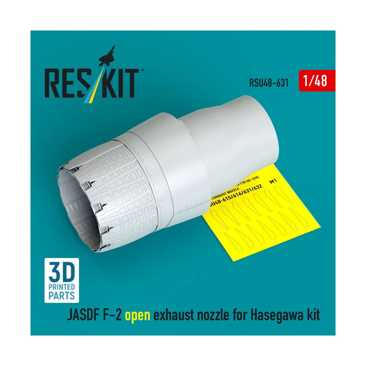 JASDF F-2 open exhaust nozzle for Hasegawa kit (3D Printed) - ResKi...