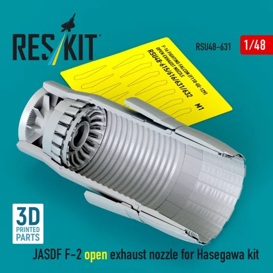 JASDF F-2 open exhaust nozzle for Hasegawa kit (3D Printed) - ResKi...