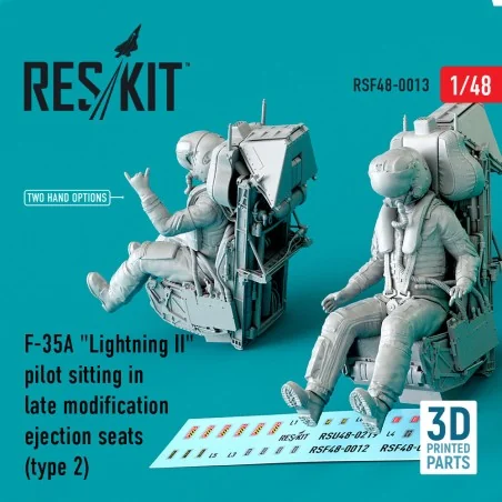 F-35A Lightning II pilot sitting in late modification ejection seat...