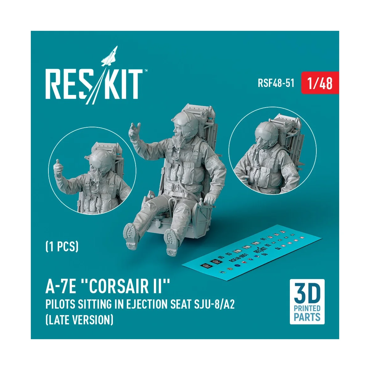 A-7E Corsair II pilot sitting in ejection seat SJU-8/A2 (late versi... A-7E Corsair II pilot sitting in ejection seat SJU-8/A2 (late versi...