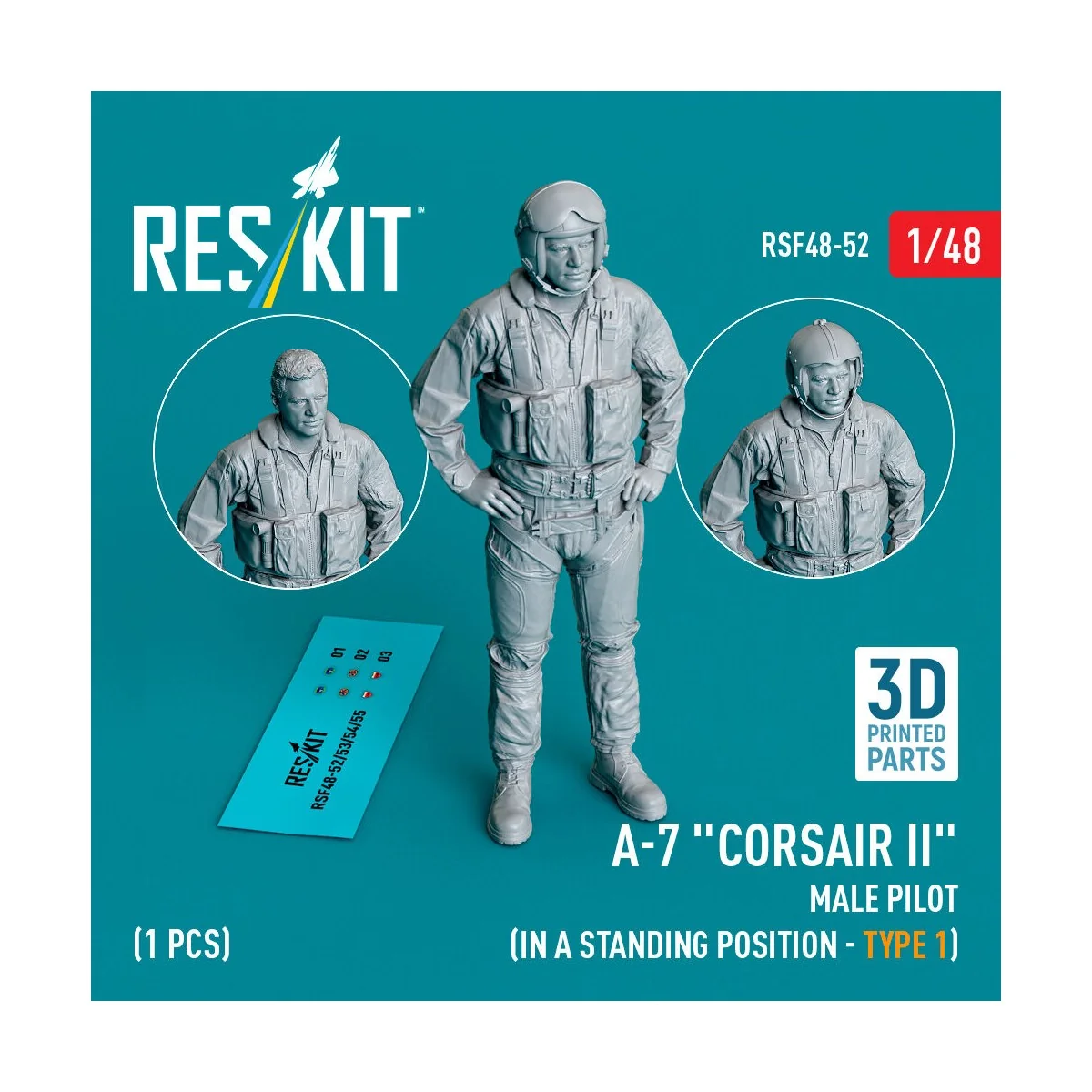 A-7 Corsair II male pilot (in a standing position - type 1) (1 pcs)...