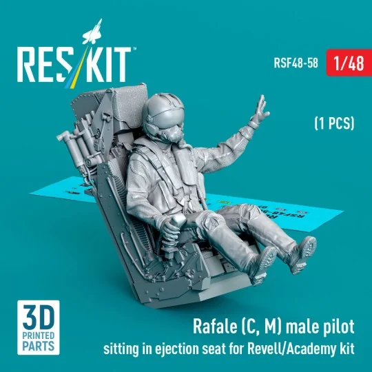 Rafale (C, M) male pilot sitting in ejection seat for Revell/Academ...