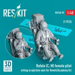 Rafale (C, M) female pilot sitting in ejection seat for Revell/Acad...