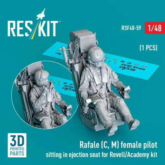 Rafale (C, M) female pilot sitting in ejection seat for Revell/Acad... Rafale (C, M) female pilot sitting in ejection seat for Revell/Acad...