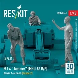 MJ-4 Jammer (MHU-83 B/E) driver & airmen (scene 2) (3 pcs) (3D Prin...