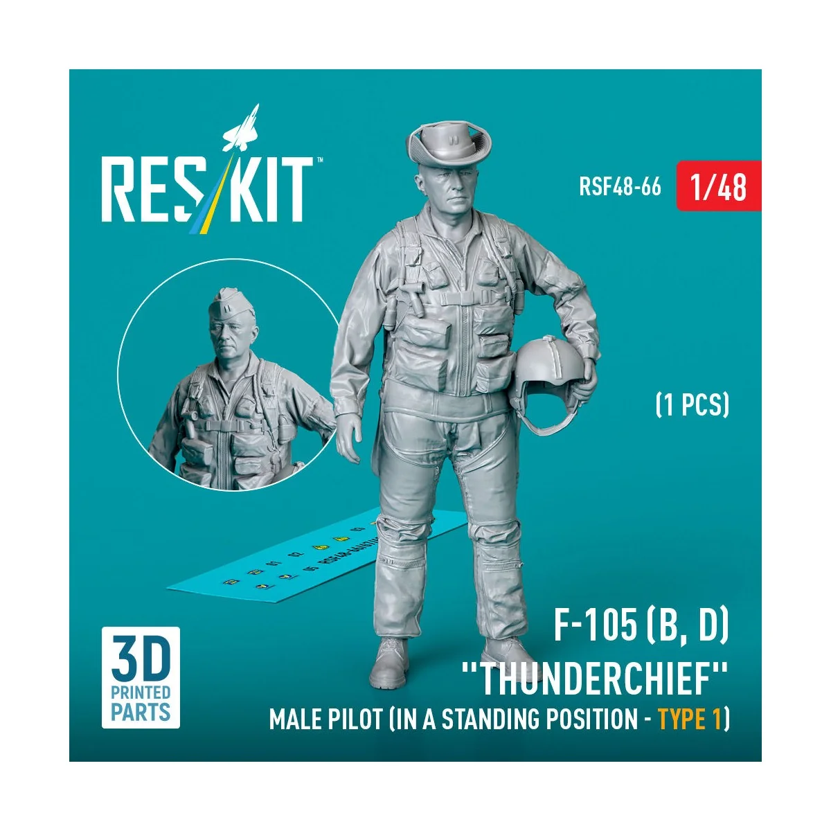 F-105 (D, F, G) Thunderchief male pilot (in a standing position - t... F-105 (D, F, G) Thunderchief male pilot (in a standing position - t...