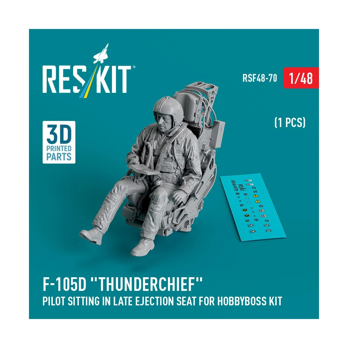 F-105D Thunderchief pilot sitting in late ejection seat for HobbyBo...