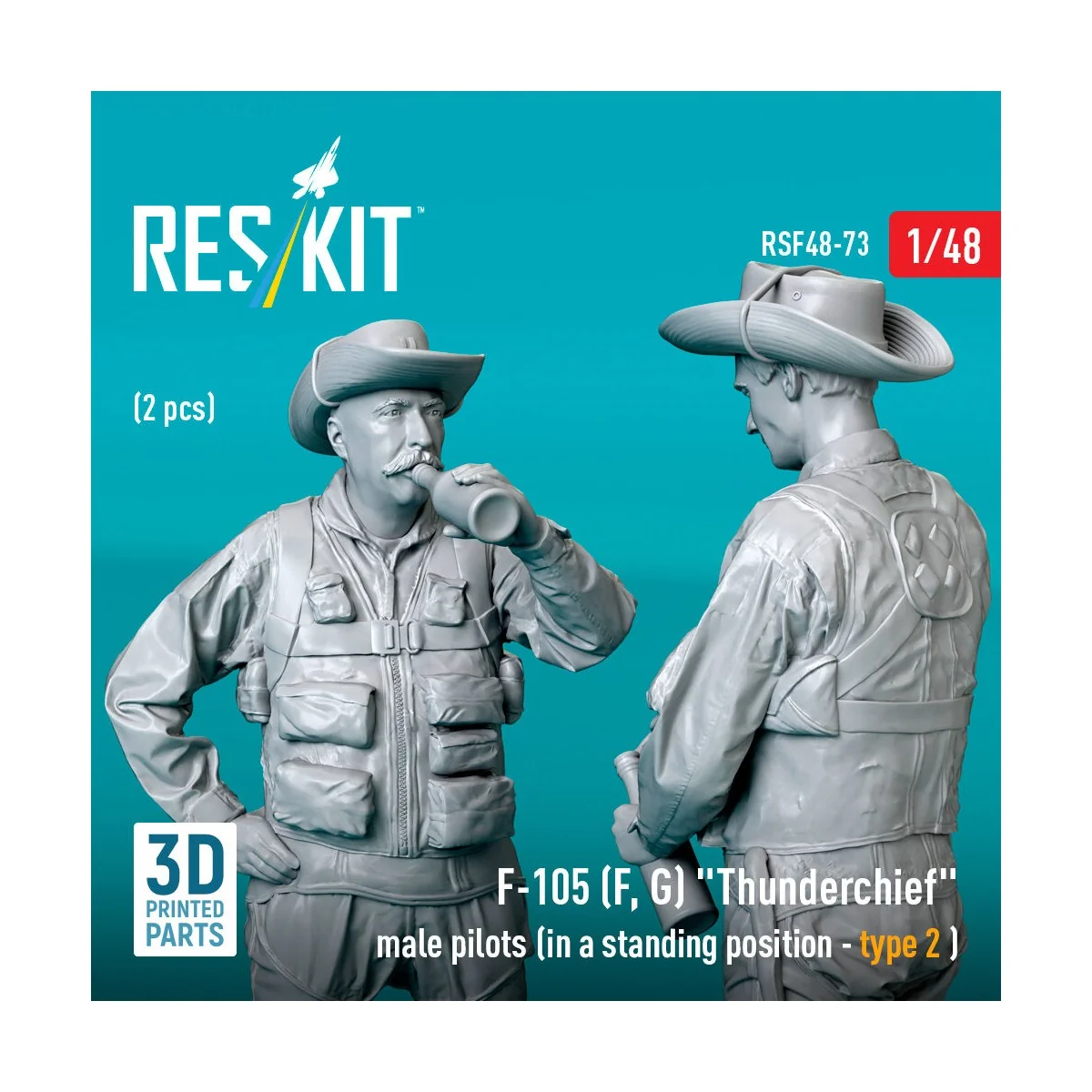 F-105 (F, G) Thunderchief male pilots (in a standing position - typ... F-105 (F, G) Thunderchief male pilots (in a standing position - typ...