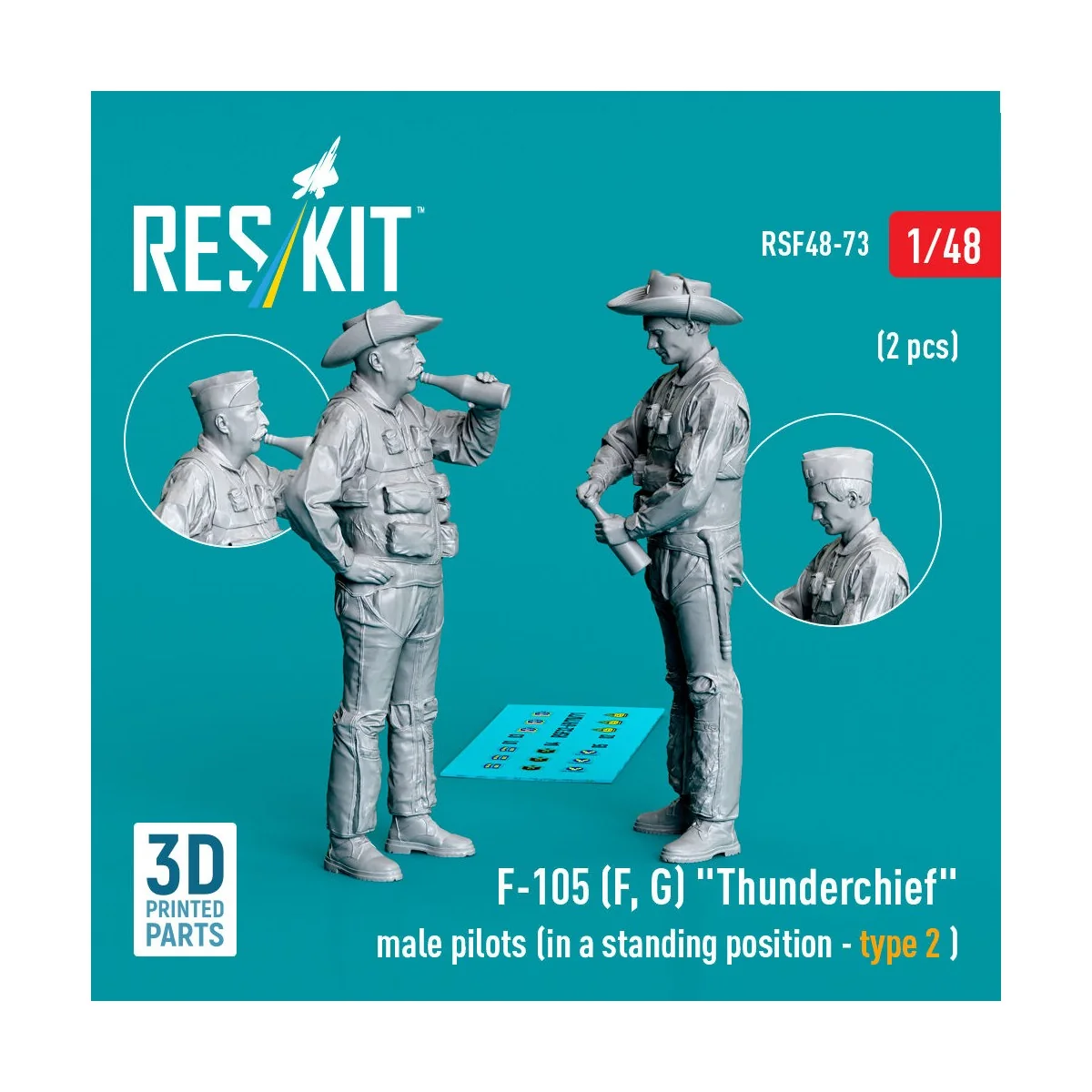 F-105 (F, G) Thunderchief male pilots (in a standing position - typ... F-105 (F, G) Thunderchief male pilots (in a standing position - typ...