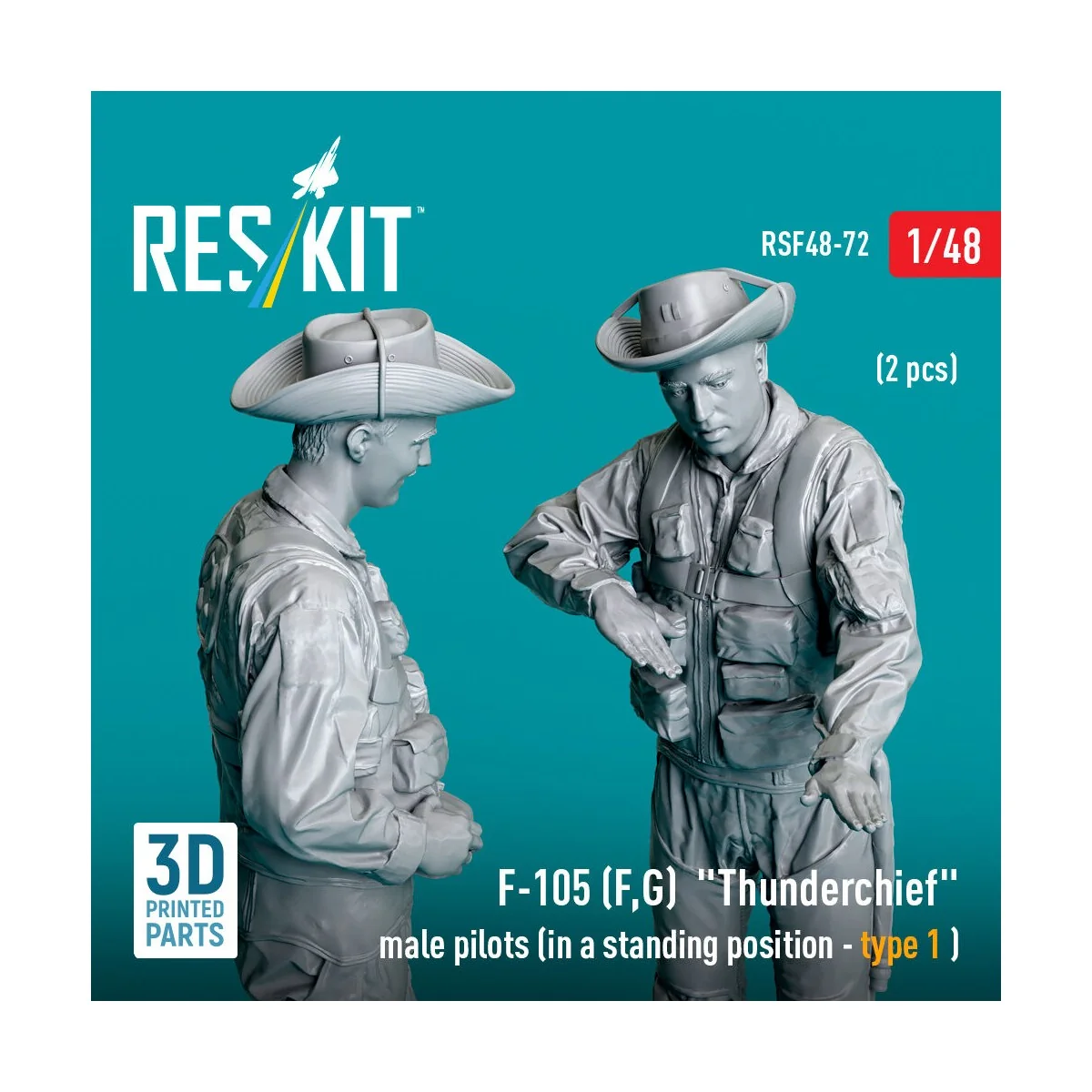 F-105 (F, G) Thunderchief male pilots (in a standing position - typ... F-105 (F, G) Thunderchief male pilots (in a standing position - typ...