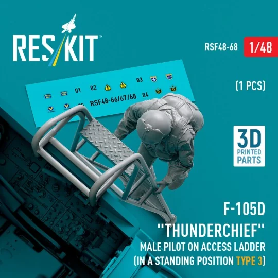 F-105 (D, F, G) Thunderchief male pilot on access ladder (type 3) (...