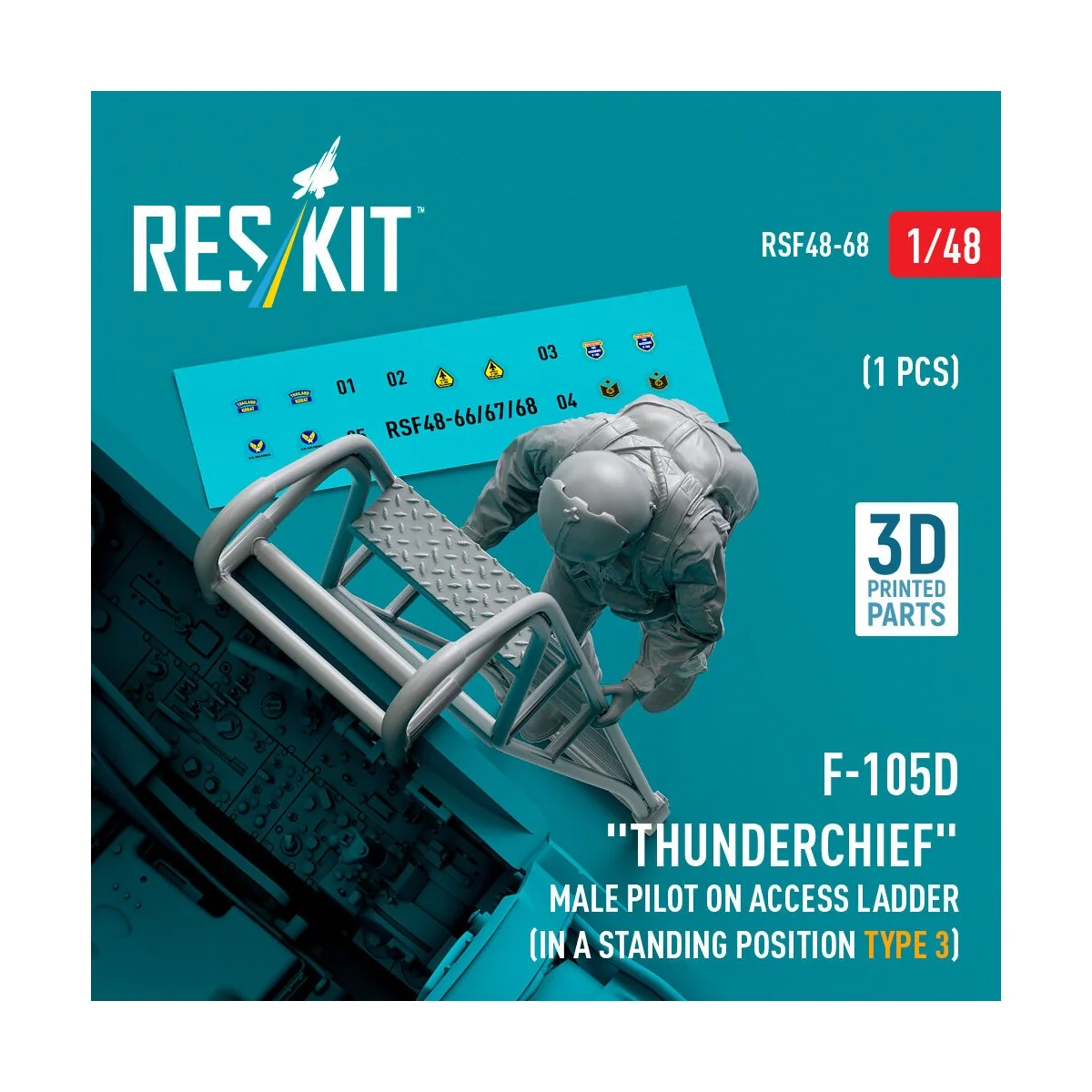 F-105 (D, F, G) Thunderchief male pilot on access ladder (type 3) (...