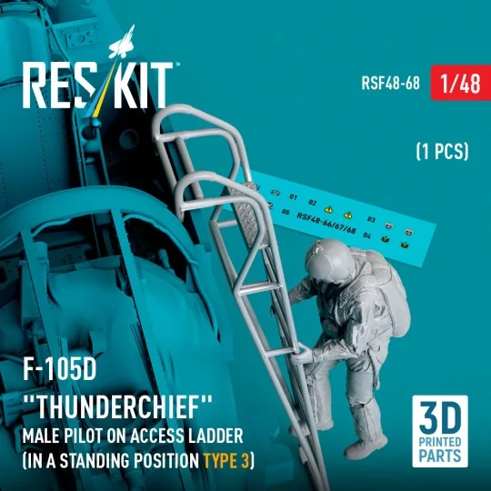 F-105 (D, F, G) Thunderchief male pilot on access ladder (type 3) (...