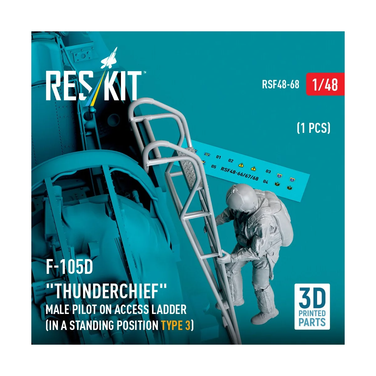 F-105 (D, F, G) Thunderchief male pilot on access ladder (type 3) (...