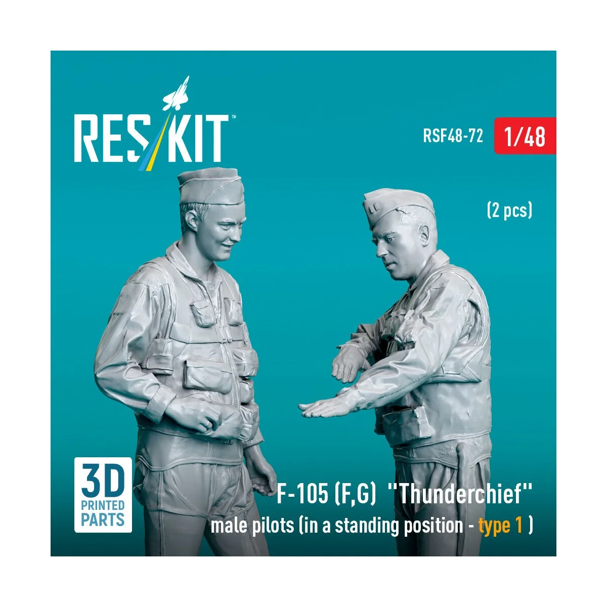 F-105 (F, G) Thunderchief male pilots (in a standing position - typ... F-105 (F, G) Thunderchief male pilots (in a standing position - typ...