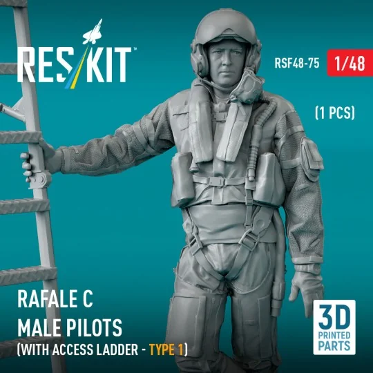 Rafale C male pilot with access ladder (type 1) (1 pcs) (3D Printed... Rafale C male pilot with access ladder (type 1) (1 pcs) (3D Printed...