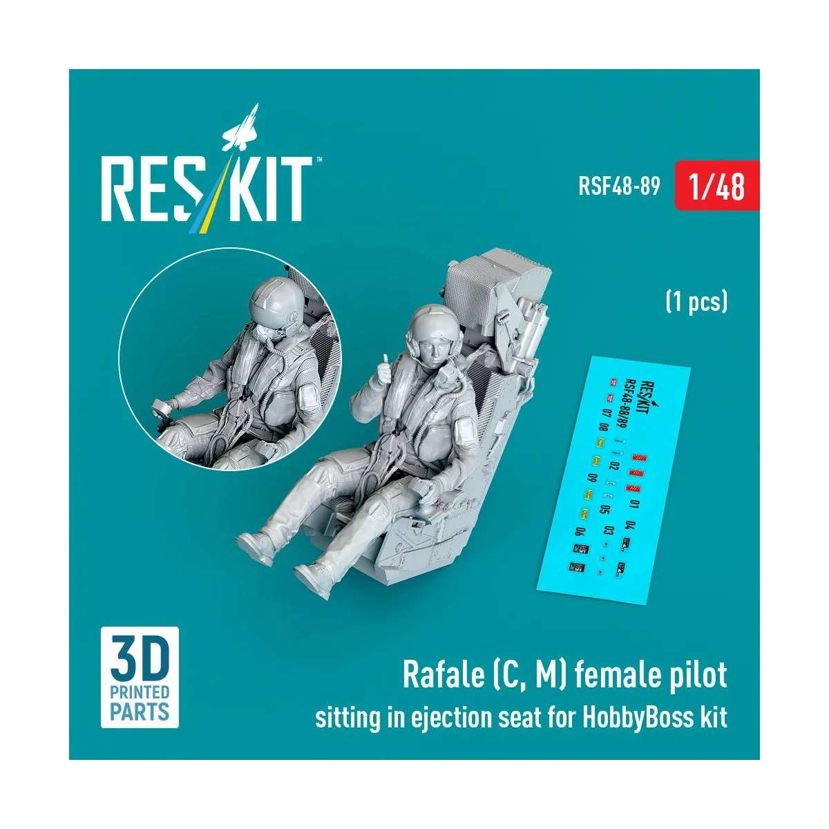 Rafale (C, M) female pilot sitting in ejection seat for HobbyBoss k... Rafale (C, M) female pilot sitting in ejection seat for HobbyBoss k...