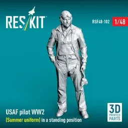 USAF pilot WW2 (Summer uniform) in a standing position (3D Printed)...