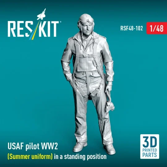 USAF pilot WW2 (Summer uniform) in a standing position (3D Printed)...