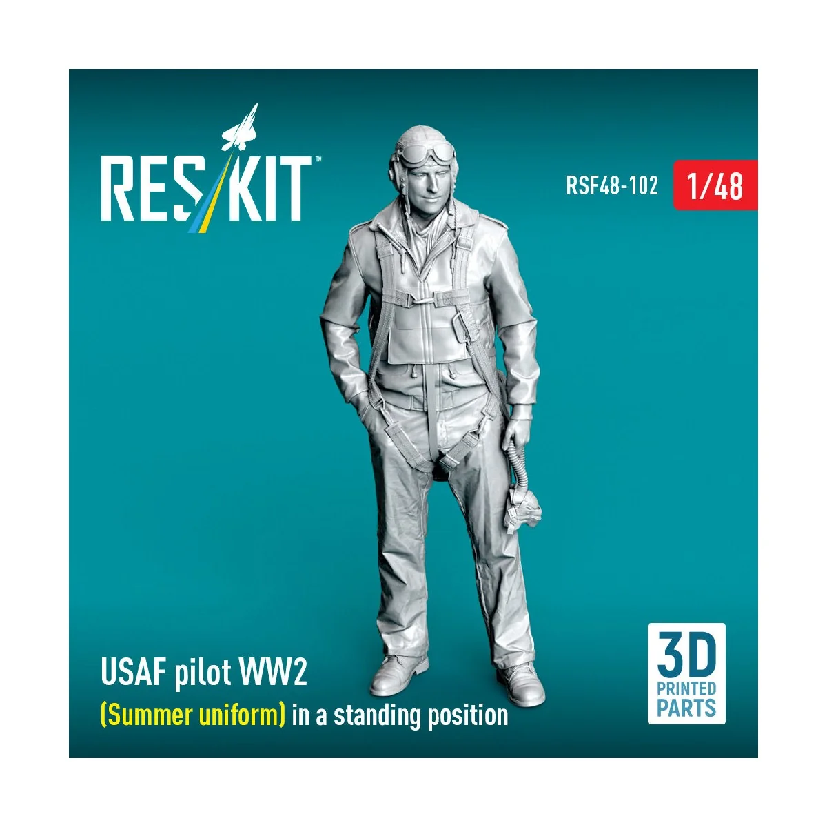 USAF pilot WW2 (Summer uniform) in a standing position (3D Printed)...